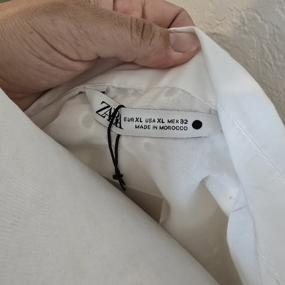 Zara Embroidered White Lace Midi Dress Size Xl - Picture 10 of 11